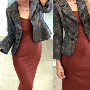Oriental Boucle 3 Button Blazer